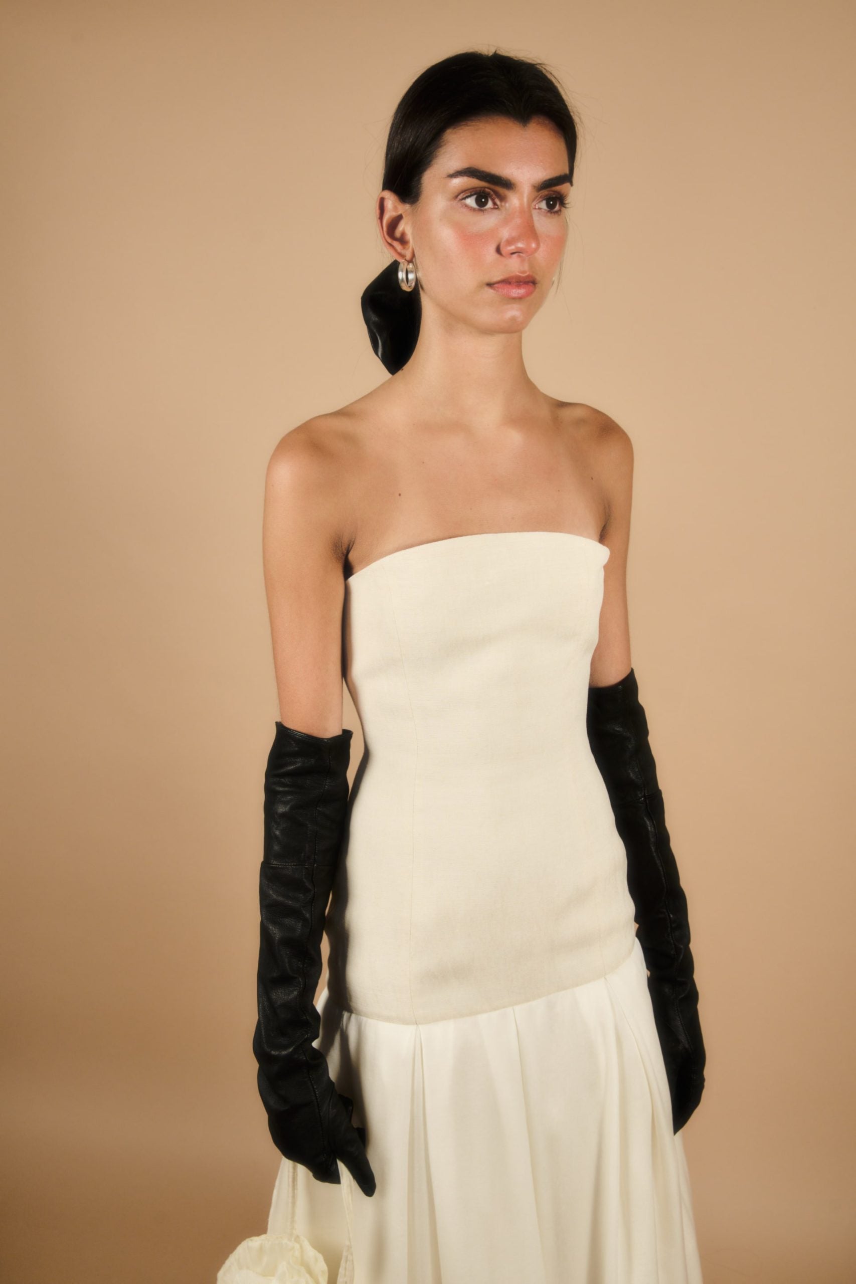 The Charm of an Italian Rustic Linen and Silk Wedding Dress at a Los Angeles Bridal Showroom