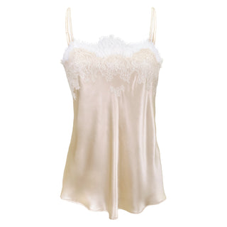Krystell Barraza Dune Caudry Lace Silk Camisole at Mae Bridal, wedding night underwear, honeymoon lingerie