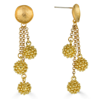 Gold Cluster Drop Earrings