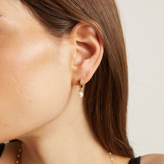 Unbreakable Pearl Huggie Earrings