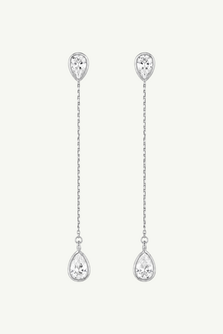 Bezel 2:1 Teardrop Strand Earrings
