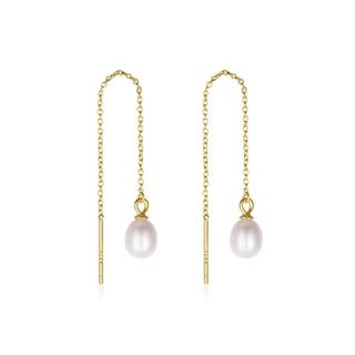 Pearl Chain Threader Earrings
