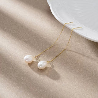 Pearl Chain Threader Earrings