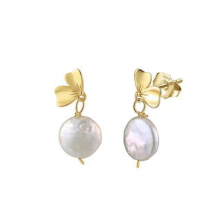 Golden Bloom Pearl Earrings