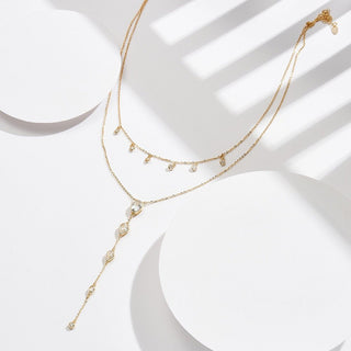Drop Link Layer Y Necklace