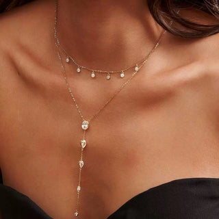 Drop Link Layer Y Necklace