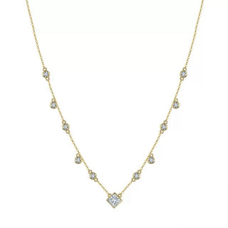 Square Cut Station Necklace