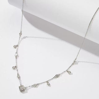 Square Cut Station Necklace