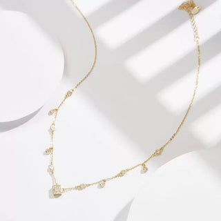 Square Cut Station Necklace