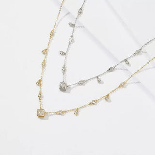 Square Cut Station Necklace