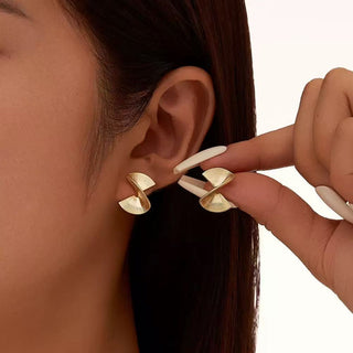Twisted Fan Stud Earrings