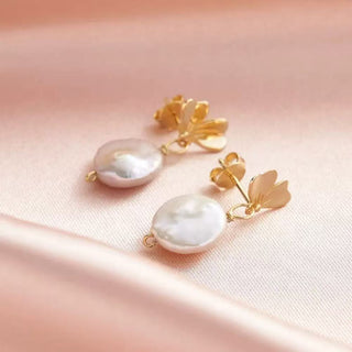Golden Bloom Pearl Earrings