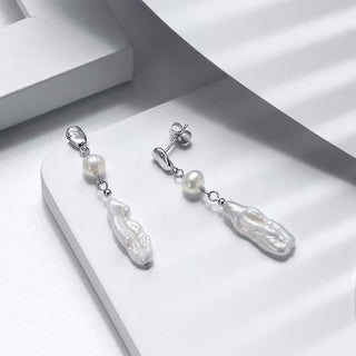 Baroque Pearl Chain Drop Earrings