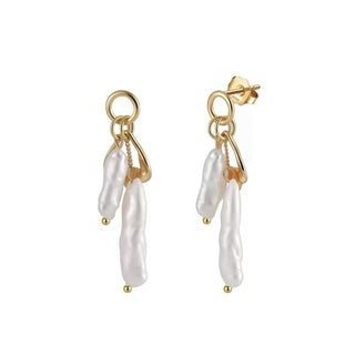 Baroque Pearl Cluster Drop Earrings