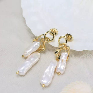 Baroque Pearl Cluster Drop Earrings