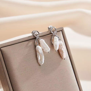 Baroque Pearl Cluster Drop Earrings