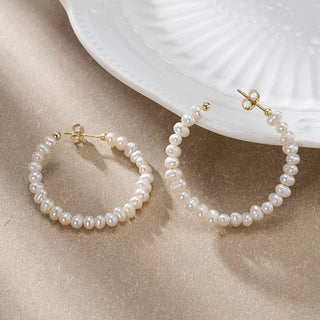 Mini Pearl Bead Hoop Earrings