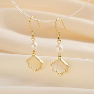 Mother-of-Pearl Shell Drop Earrings