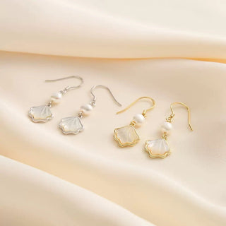 Mother-of-Pearl Shell Drop Earrings