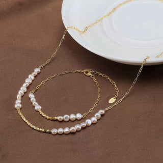 Nugget Bead Pearl Necklace
