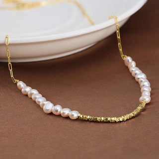 Nugget Bead Pearl Necklace