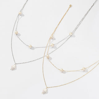 Pearl Drop Lariat Necklace, Long