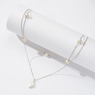 Pearl Drop Lariat Necklace, Long