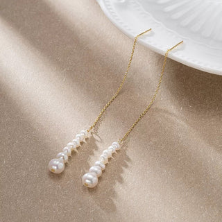 Pearl Bead Threader Earrings