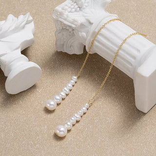 Pearl Bead Threader Earrings