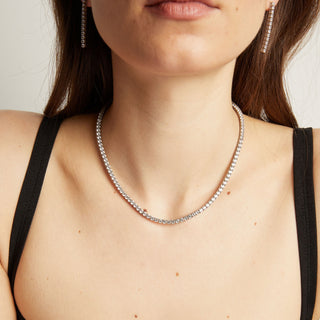 Unbreakable Lab Grown White Sapphire Tennis Necklace