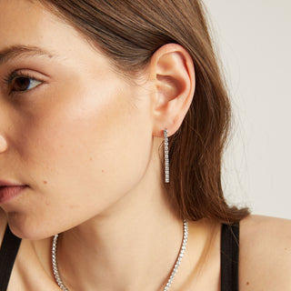 Unbreakable Lab Grown White Sapphire Tennis Earrings