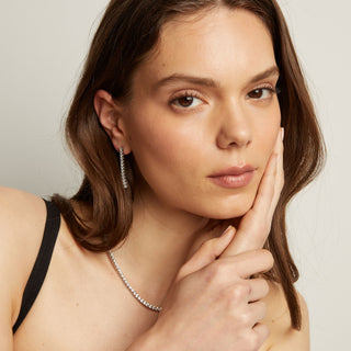 Unbreakable Lab Grown White Sapphire Tennis Earrings