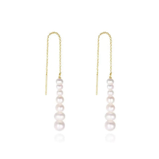 Pearl Bead Threader Earrings
