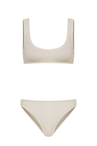 Sofi Italian Crinkle Tank Bikini Set Cream