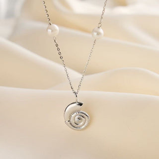 Spiral Shell Pearl Necklace