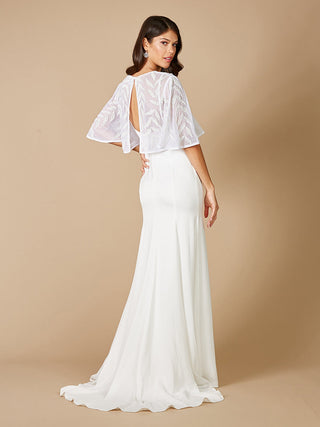 Gilly Boho Beaded Pull-On Bridal Capelet | 51100