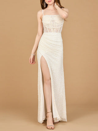 Elegant Corset Gown with Slit | 51190