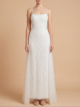 Lara Beaded Spaghetti Strap Sheath Gown | 51224