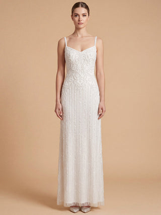 Lara Beaded Spaghetti Strap Sheath Gown | 51226