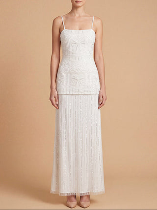 Lara Beaded Spaghetti Strap Two Piece Gown | 51228