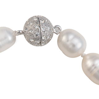 Baroque Pearl Bracelet with Crystal Clasp