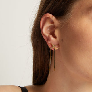 Mini Herringbone Bow Earrings
