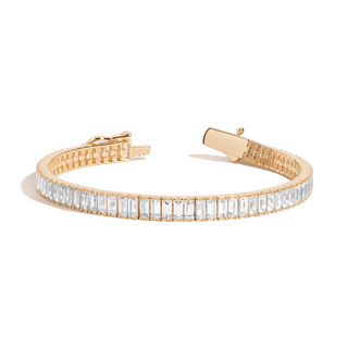 Lab Grown White Sapphire Baguette Tennis Bracelet