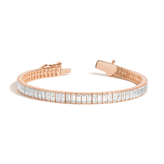 Lab Grown White Sapphire Baguette Tennis Bracelet