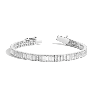 Lab Grown White Sapphire Baguette Tennis Bracelet