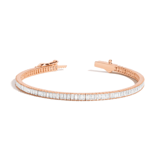 Lab Grown White Sapphire Baguette Tennis Bracelet