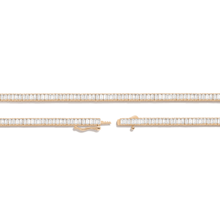 Lab Grown White Sapphire Baguette Tennis Necklace