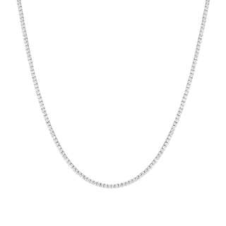 Lab Grown White Sapphire Tennis Necklace
