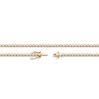 Lab Grown White Sapphire Bezel Tennis Necklace