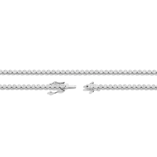 Lab Grown White Sapphire Bezel Tennis Necklace